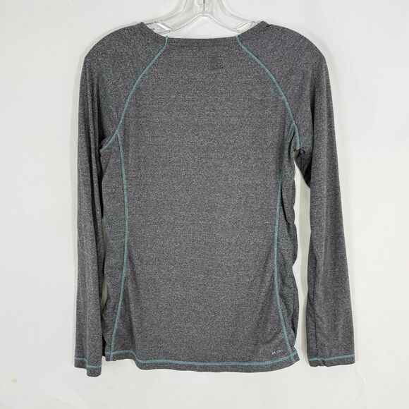 RBX Long Sleeve Shirt Performance Active Top Size M Gray Teal Trim - Picture 2 of 16